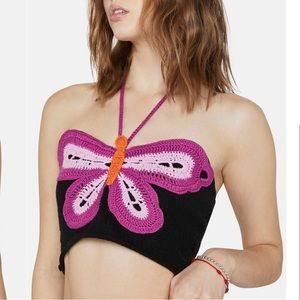 NWT dELiA*s by Dolls Kill Forever Young Butterfly Halter Top